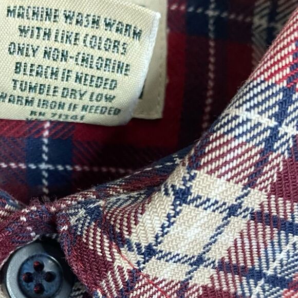LL Bean Flannel Shirt Mens L Red Scotch Plaid Traditional Fit Gorpcore Outdoor - Picture 10 of 10
